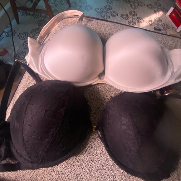 Elegant Women's Lace and Solid Bras - Black, Purple, Cream - Picture 4 of 5